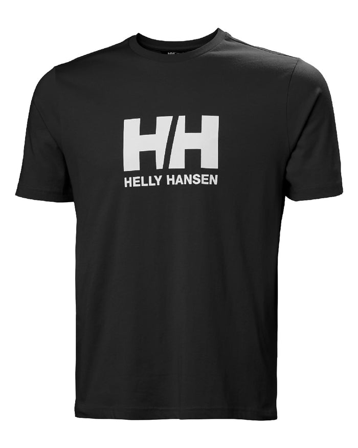 Black coloured Helly Hansen Mens Logo T-Shirt 3.0 on white background #colour_black
