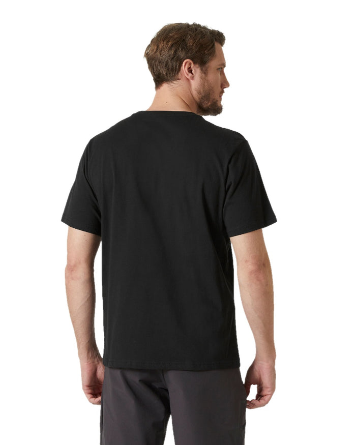 Black coloured Helly Hansen Mens Logo T-Shirt 3.0 on white background #colour_black