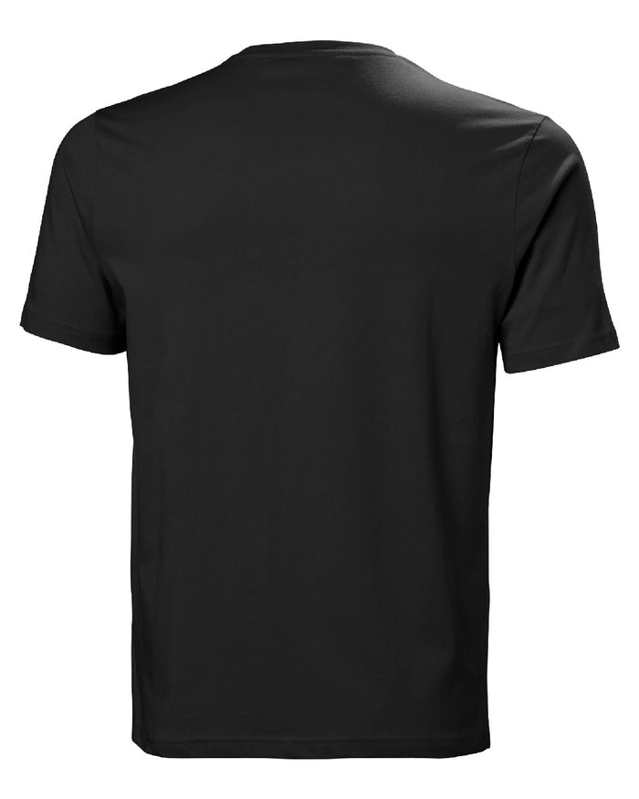 Black coloured Helly Hansen Mens Logo T-Shirt 3.0 on white background #colour_black