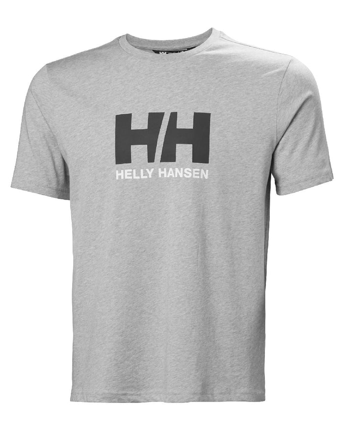 Grey Melange coloured Helly Hansen Mens Logo T-Shirt 3.0 on white background #colour_grey-melange