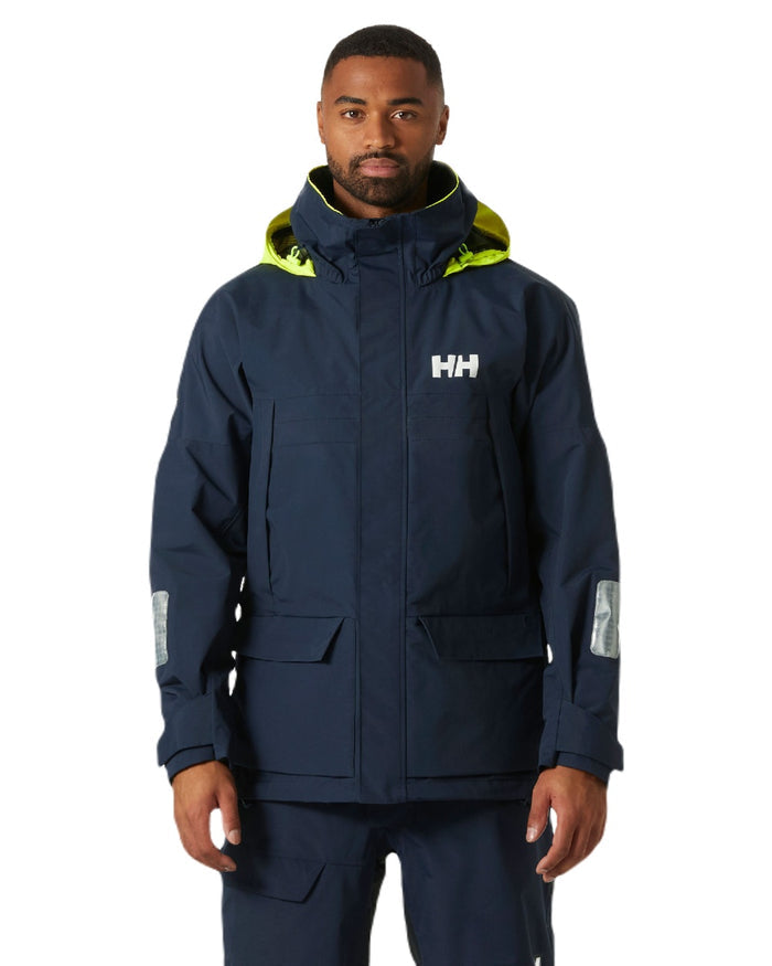Navy coloured Helly Hansen Mens Pier 4.0 Jacket on white background #colour_navy