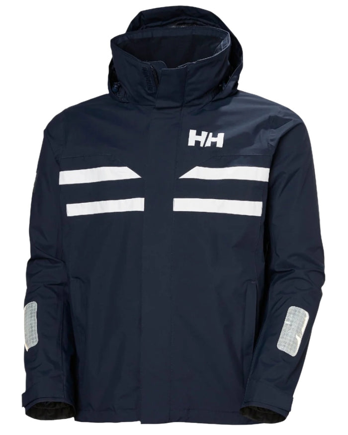 Navy coloured Helly Hansen Mens Quayside Jacket on white background #colour_navy
