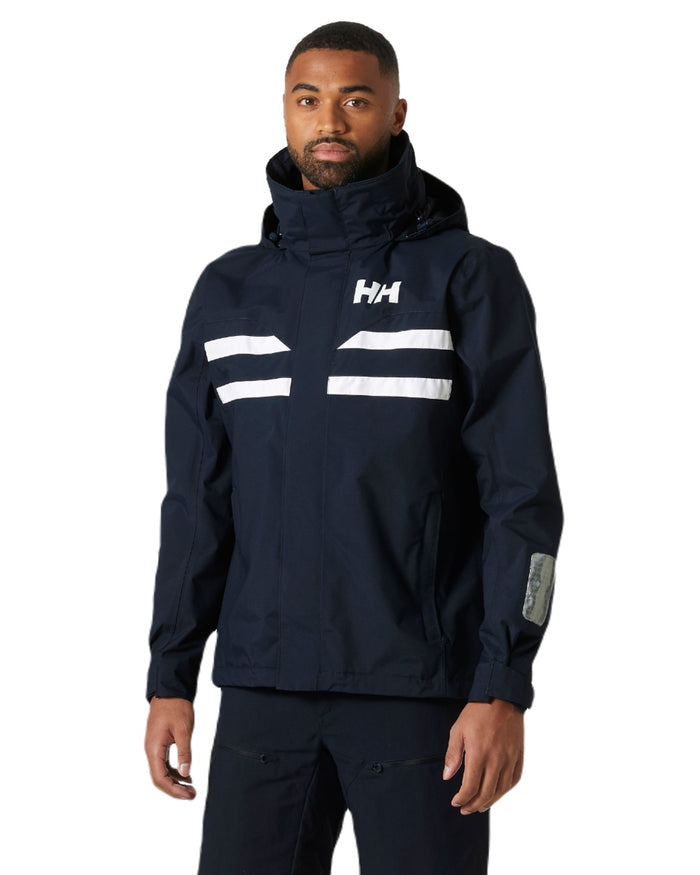 Navy coloured Helly Hansen Mens Quayside Jacket on white background #colour_navy