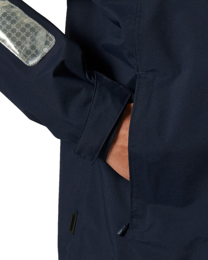 Navy coloured Helly Hansen Mens Quayside Jacket on white background #colour_navy