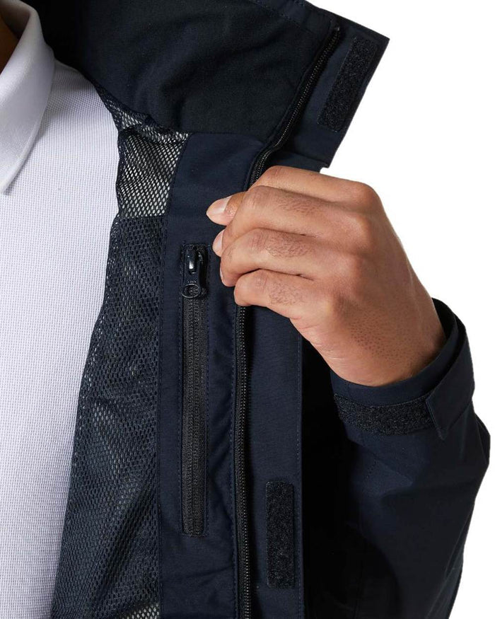 Navy coloured Helly Hansen Mens Quayside Jacket on white background #colour_navy