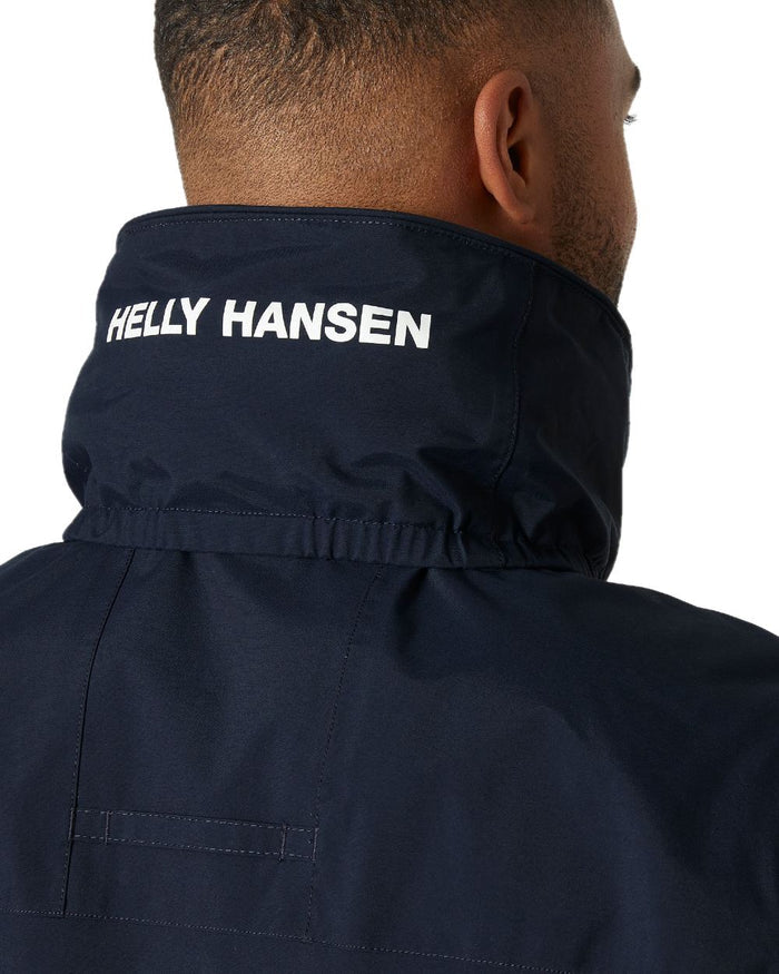 Navy coloured Helly Hansen Mens Quayside Jacket on white background #colour_navy