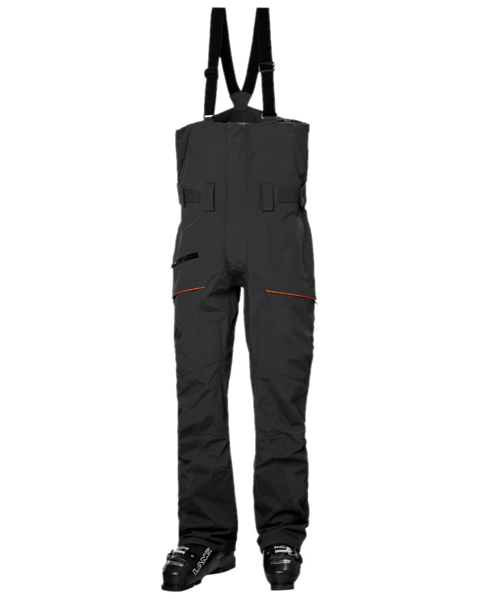 Black Coloured Helly Hansen Mens Sogn Bib Shell Pant on white background #colour_black