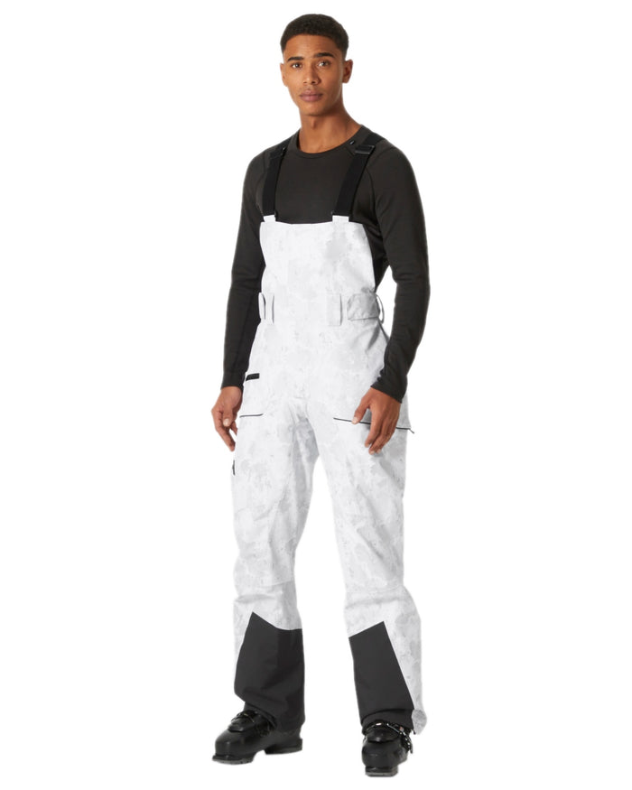 Grey Fog Snow Camo Aop Coloured Helly Hansen Mens Sogn Bib Shell Pant on white background #colour_grey-fog-snow-camo-aop