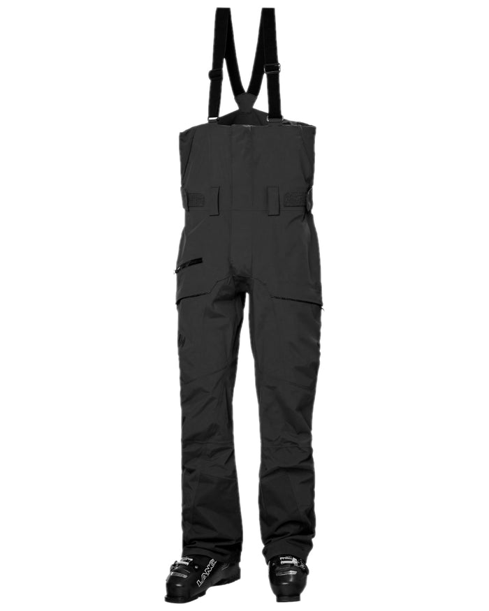 Black Coloured Helly Hansen Mens Sogn Bib Shell Pant on white background #colour_black