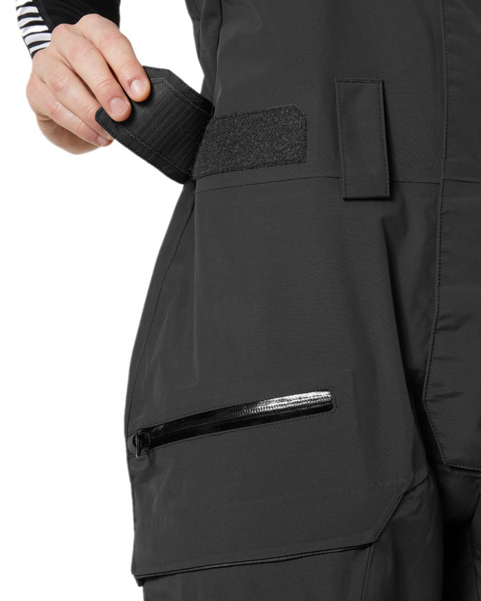 Black Coloured Helly Hansen Mens Sogn Bib Shell Pant on white background #colour_black