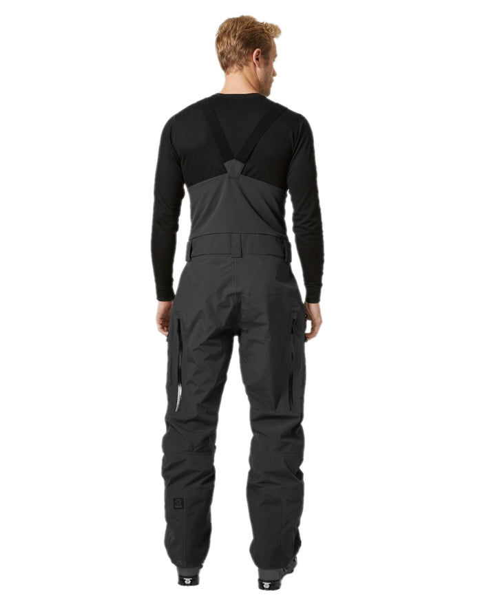 Black Coloured Helly Hansen Mens Sogn Bib Shell Pant on white background #colour_black