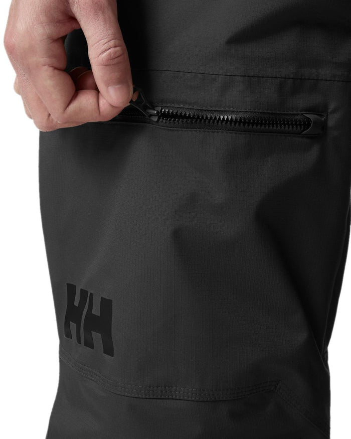 Black Coloured Helly Hansen Mens Sogn Cargo Pants on white background #colour_black