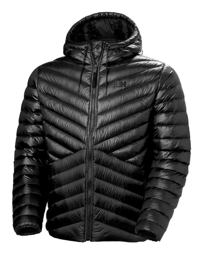 Black Coloured Helly Hansen Mens Stowe Down Jacket on white background #colour_black