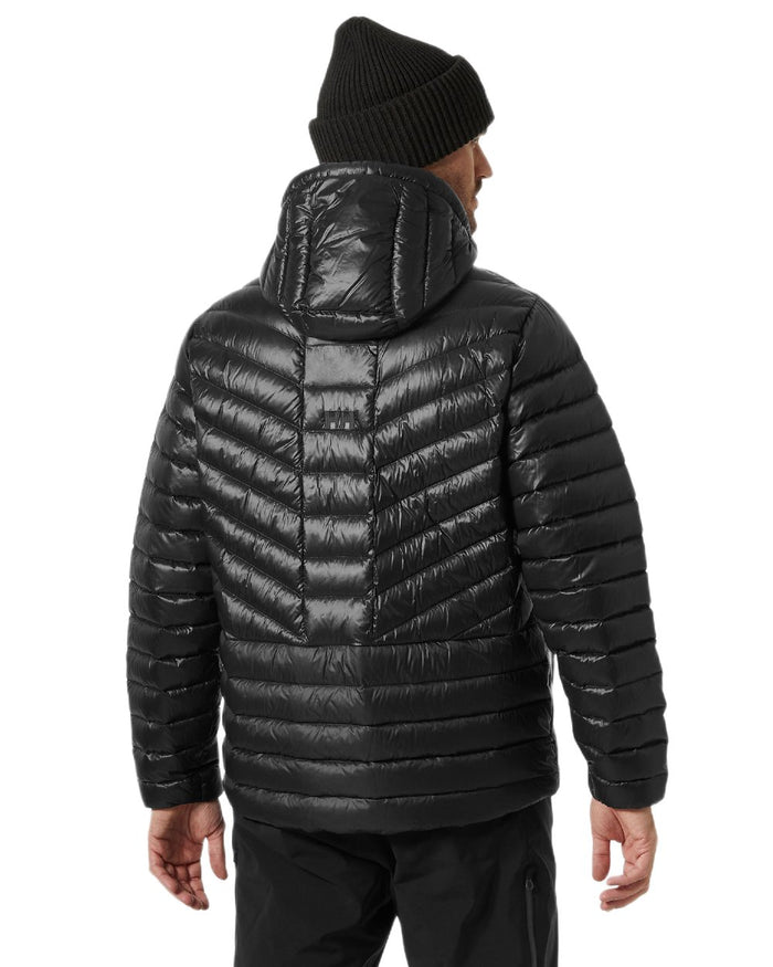 Black Coloured Helly Hansen Mens Stowe Down Jacket on white background #colour_black