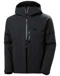 Black Coloured Helly Hansen Mens Swift Team Insulated Ski Jacket on white background #colour_black