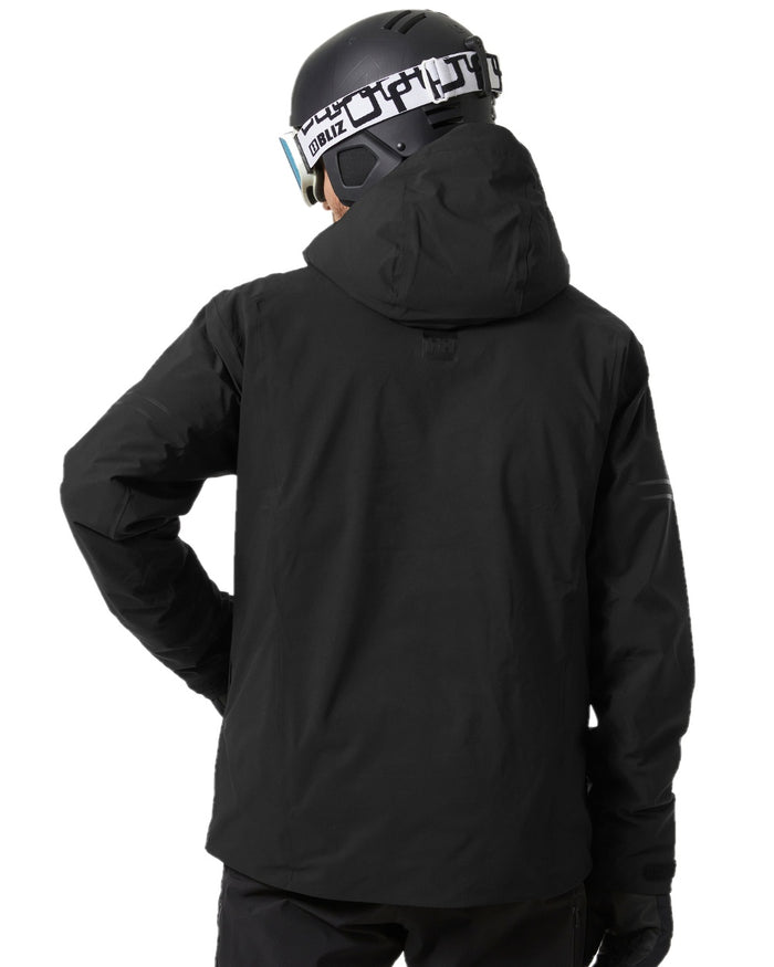 Black Coloured Helly Hansen Mens Swift Team Insulated Ski Jacket on white background #colour_black