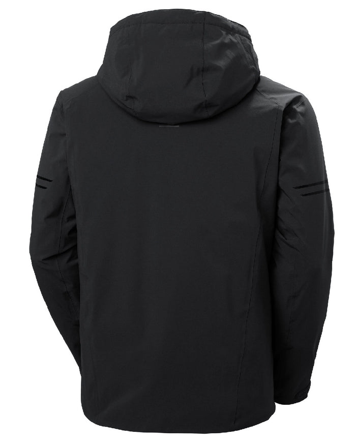 Black Coloured Helly Hansen Mens Swift Team Insulated Ski Jacket on white background #colour_black