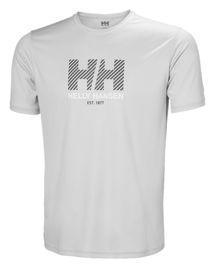 Grey Fog coloured Helly Hansen Mens Tech Graphic T-Shirt 2.0 on white background #colour_grey-fog