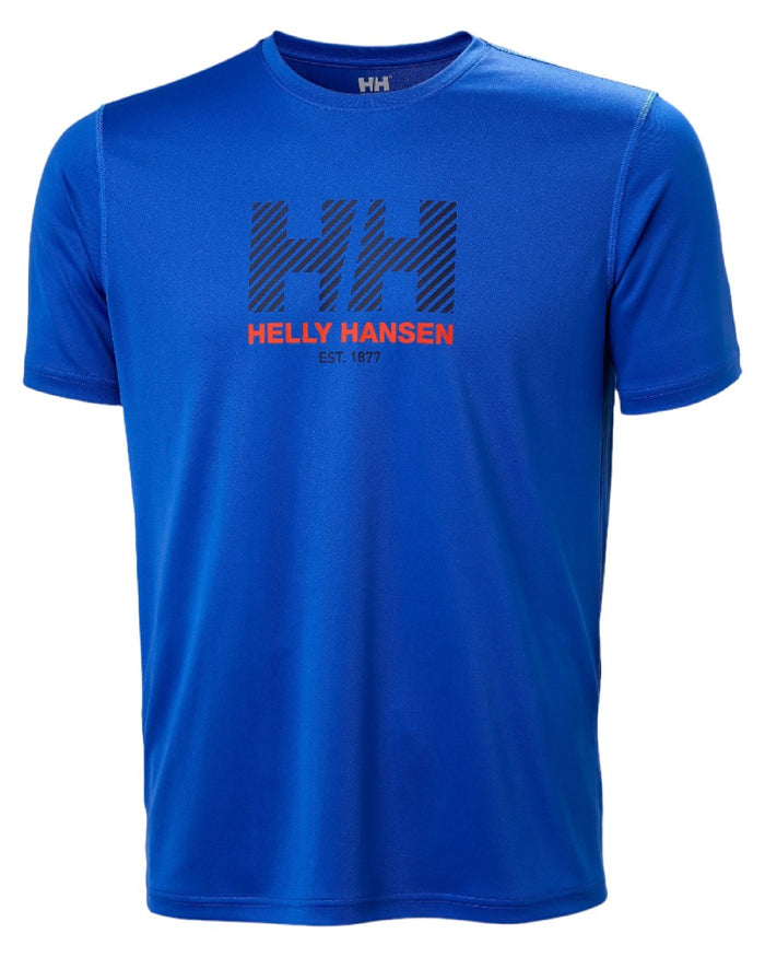 Cobalt 2 coloured Helly Hansen Mens Tech Graphic T-Shirt 2.0 on white background #colour_cobalt-2