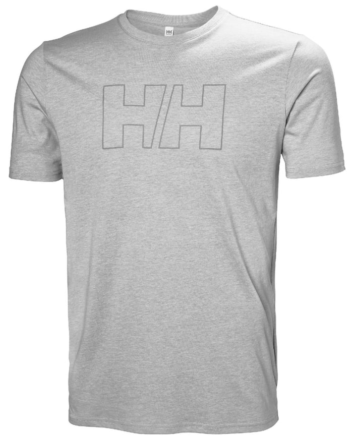 Grey Melange coloured Helly Hansen Mens Tech Logo T-Shirt on white background #colour_grey-melange