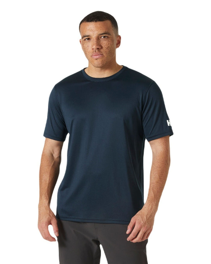 Navy coloured Helly Hansen Mens Tech T-Shirt 2.0 on white background #colour_navy