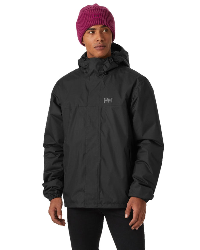 Black Coloured Helly Hansen Mens Vancouver Fleece Lined Jacket on white background #colour_black