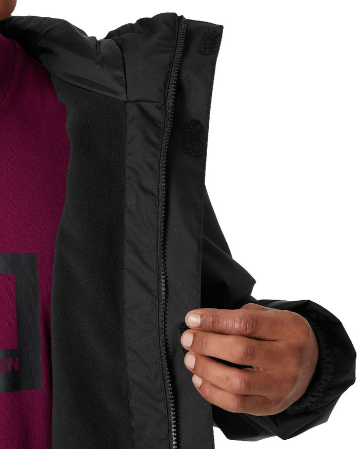 Black Coloured Helly Hansen Mens Vancouver Fleece Lined Jacket on white background #colour_black