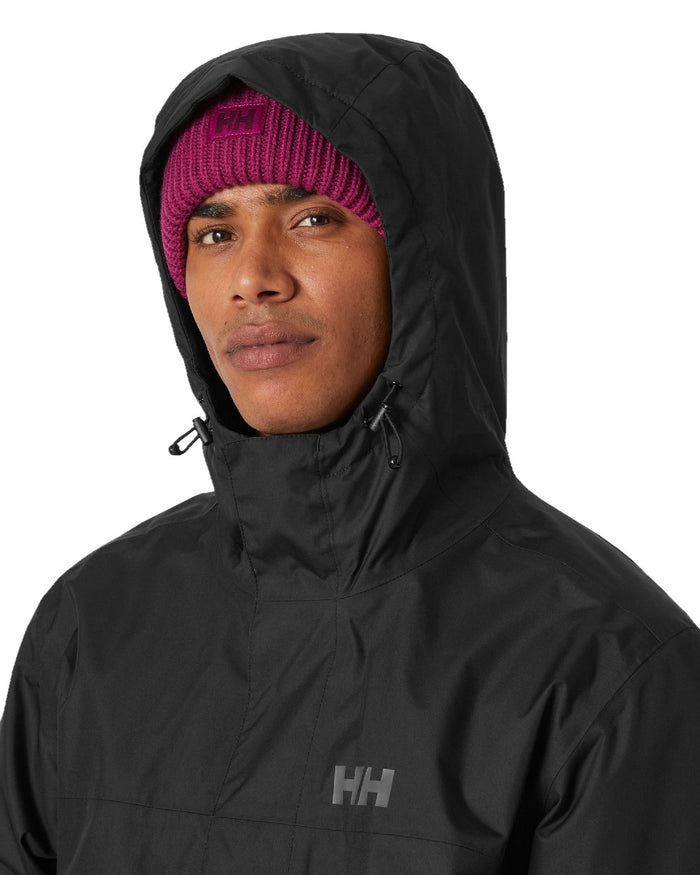 Black Coloured Helly Hansen Mens Vancouver Fleece Lined Jacket on white background #colour_black