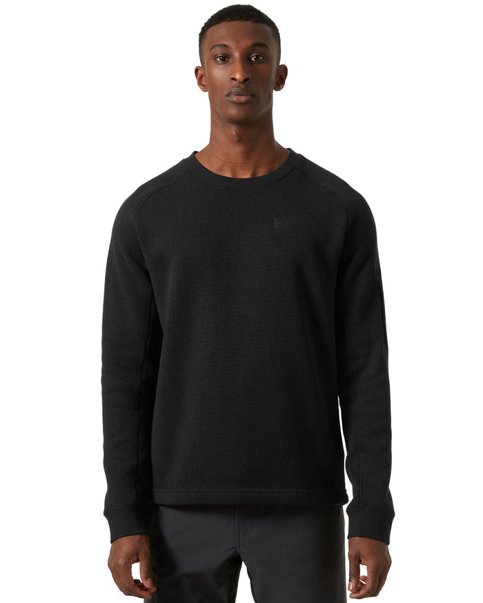 Black coloured Helly Hansen Mens Varde Crewneck on white background #colour_black