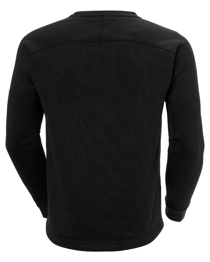 Black coloured Helly Hansen Mens Varde Crewneck on white background #colour_black