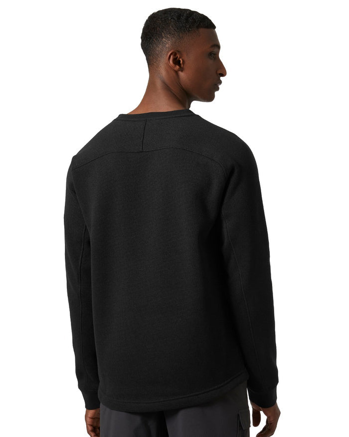 Black coloured Helly Hansen Mens Varde Crewneck on white background #colour_black