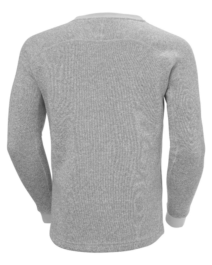 Grey Fog coloured Helly Hansen Mens Varde Crewneck on white background #colour_grey-fog