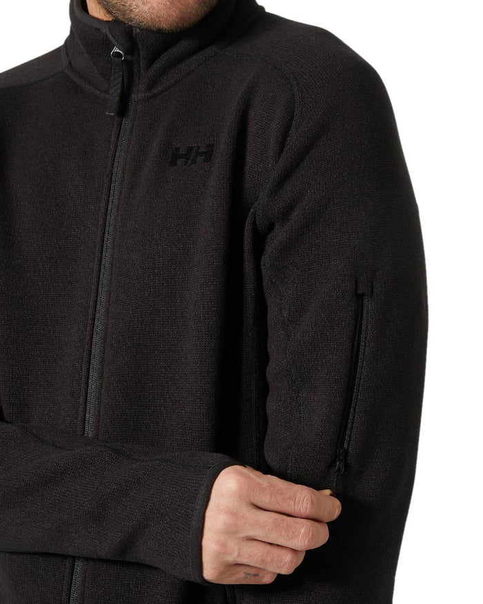 Black coloured Helly Hansen Mens Varde Fleece Jacket 2.0 on white background #colour_black
