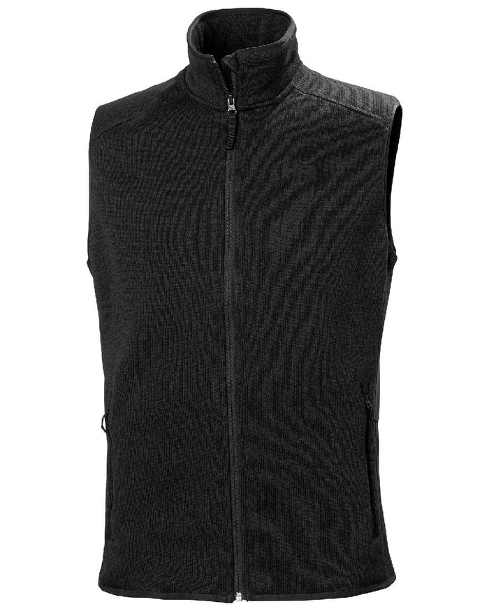 Black Coloured Helly Hansen Mens Varde Fleece Vest 2.0 on white background #colour_black