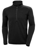 Black Coloured Helly Hansen Mens Varde Half Zip 2.0 on white background #colour_black