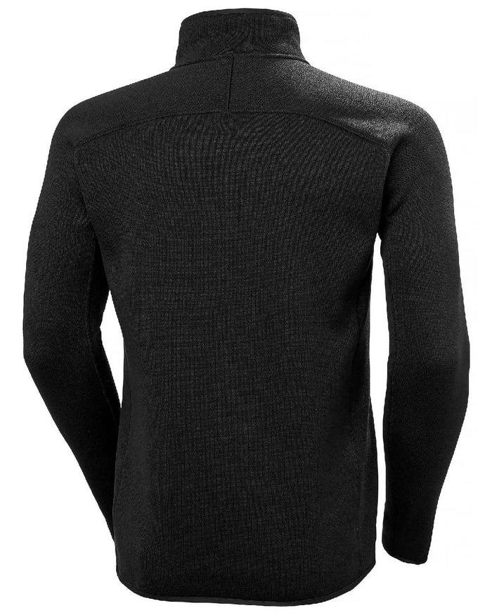 Black Coloured Helly Hansen Mens Varde Half Zip 2.0 on white background #colour_black