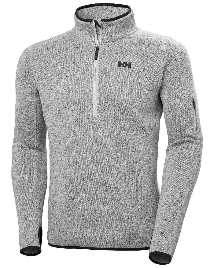 Grey Fog Coloured Helly Hansen Mens Varde Half Zip 2.0 on white background #colour_grey-fog