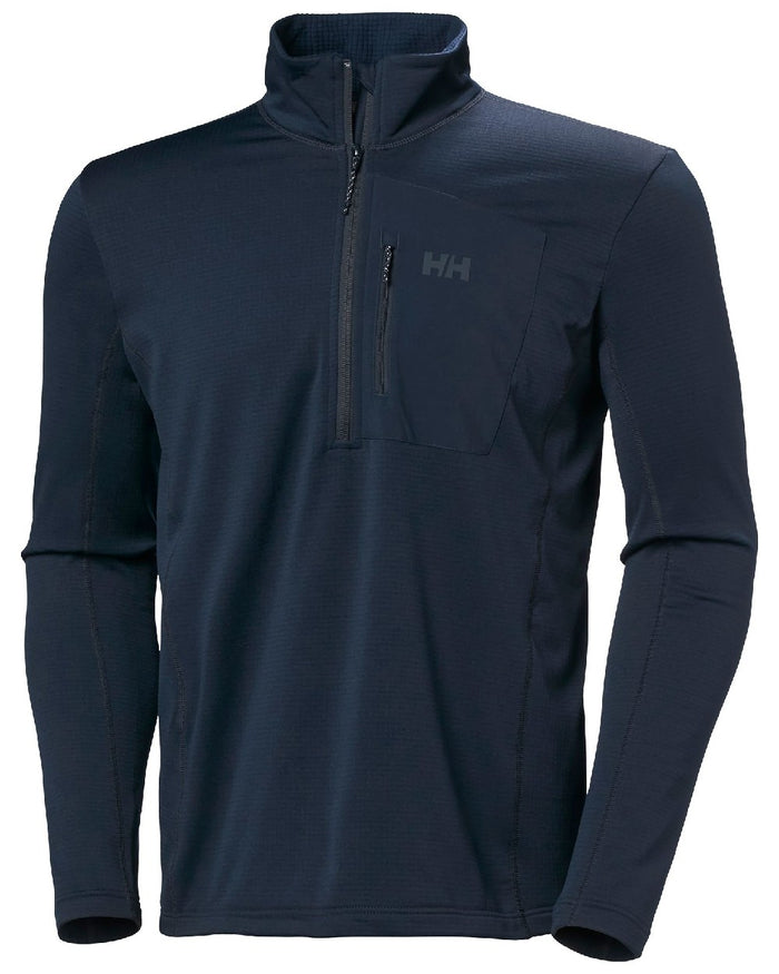 Navy Coloured Helly Hansen Mens Versalite Half Zip Fleece on white background #colour_navy