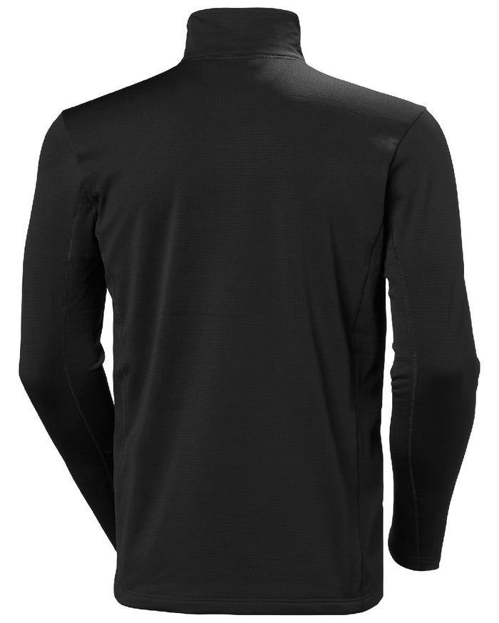 Black Coloured Helly Hansen Mens Versalite Half Zip Fleece on white background #colour_black