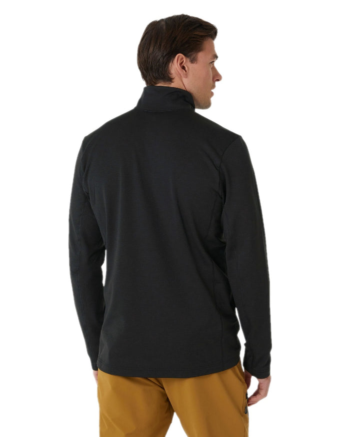 Black Coloured Helly Hansen Mens Versalite Half Zip Fleece on white background #colour_black