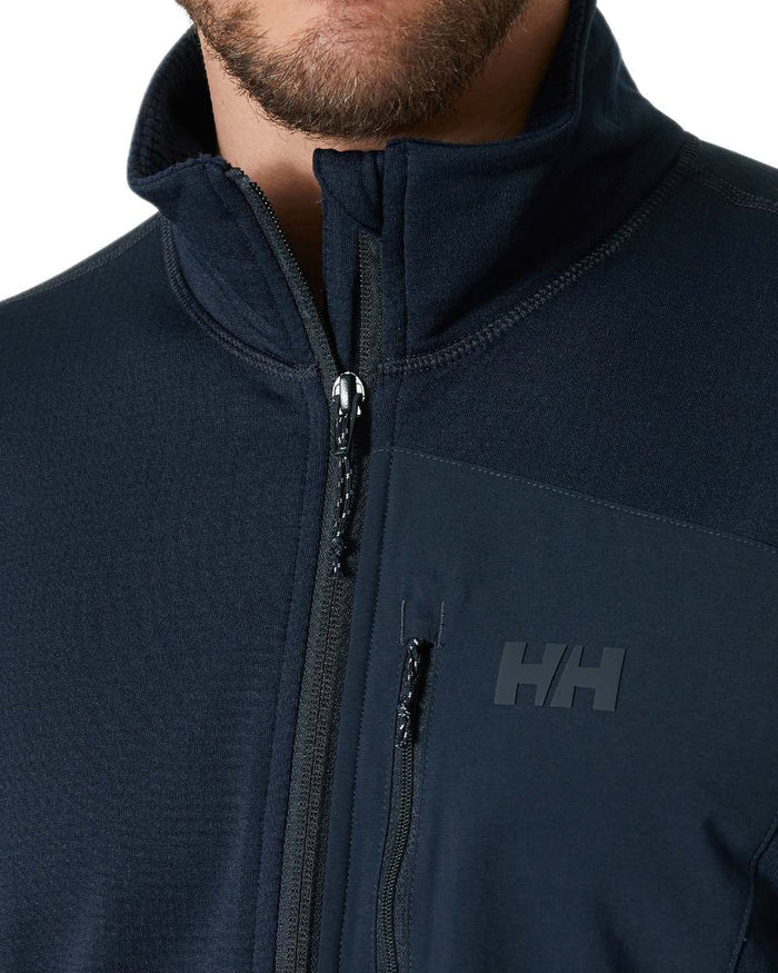 Navy Coloured Helly Hansen Mens Versalite Half Zip Fleece on white background #colour_navy