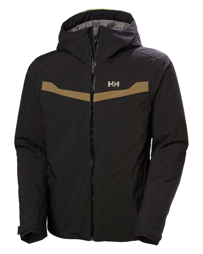 Black Coloured Helly Hansen Panorama 2.0 Insulated Jacket on white background #colour_black