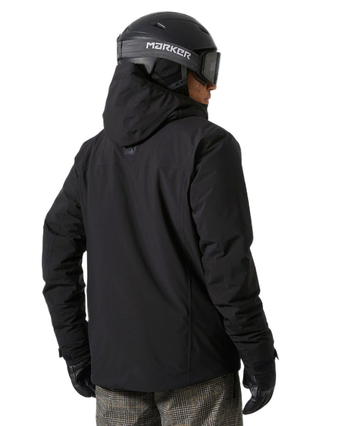 Black Coloured Helly Hansen Panorama 2.0 Insulated Jacket on white background #colour_black