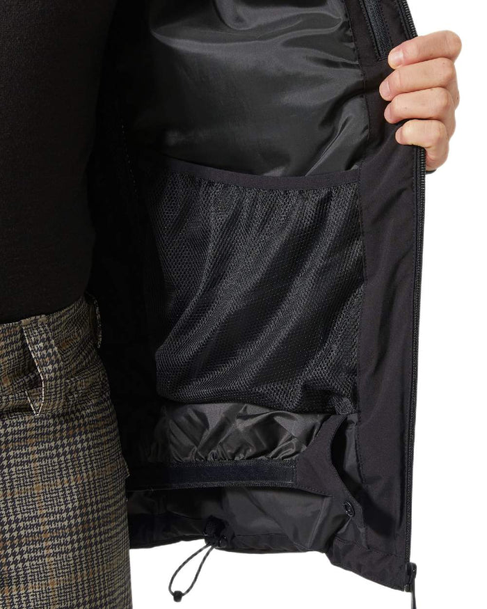 Black Coloured Helly Hansen Panorama 2.0 Insulated Jacket on white background #colour_black