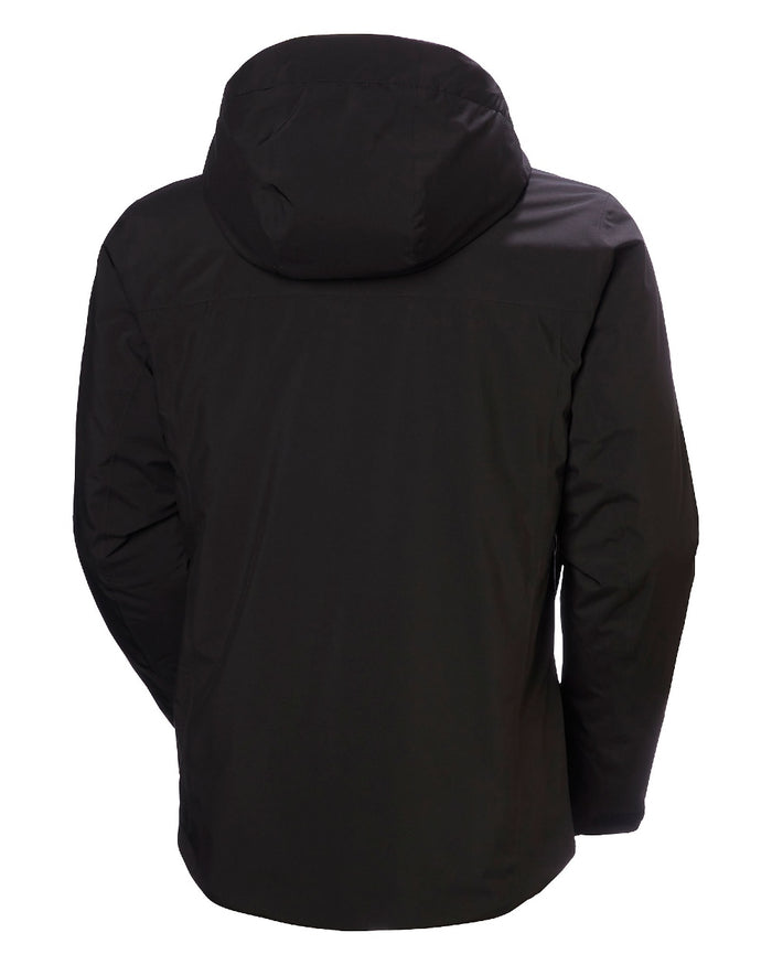 Black Coloured Helly Hansen Panorama 2.0 Insulated Jacket on white background #colour_black