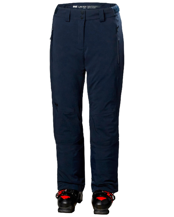 Navy Coloured Helly Hansen Womens Alphelia 2.0 Insulated Ski Pants on white background #colour_navy