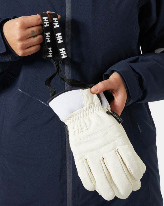 Snow Coloured Helly Hansen Womens Alphelia Gloves on white background #colour_snow