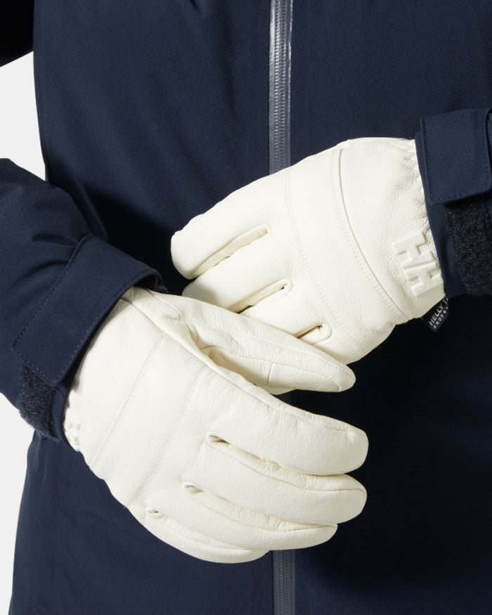 Snow Coloured Helly Hansen Womens Alphelia Gloves on white background #colour_snow