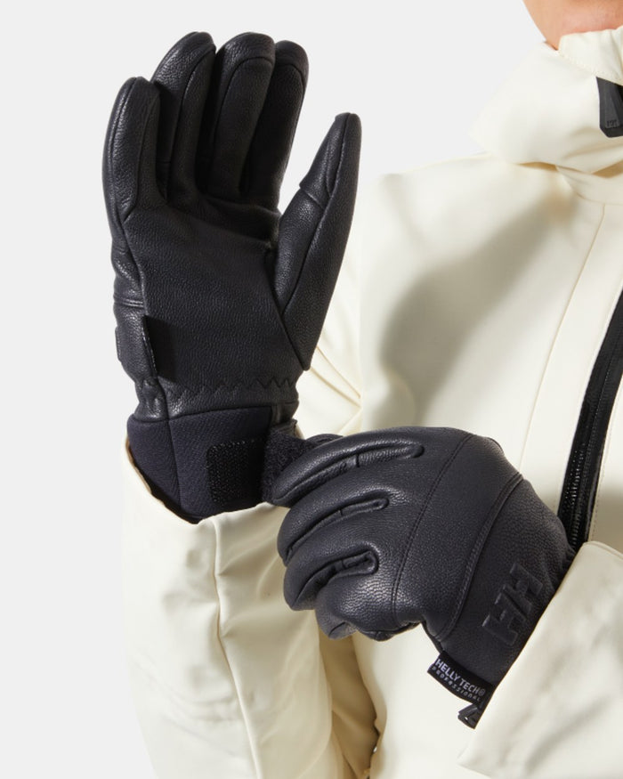 Black Coloured Helly Hansen Womens Alphelia Gloves on white background #colour_black