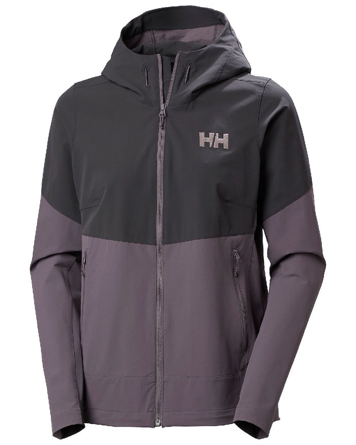 Smoked Purple Coloured Helly Hansen Womens Blaze Hooded Softshell Jacket on white background #colour_smoked-purple